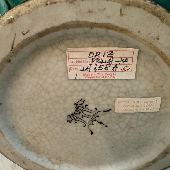 20th century pair of Chinese export crackle majolica signed pair vase - Picture 6 of 8